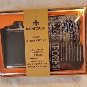 Rainforest Men's 3 Piece Gift Set with Flask and Socks
